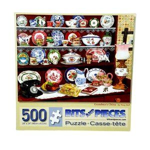 3🧩$20 Bits and Pieces 500 Piece Jigsaw Puzzle cabinet antique  dishes
